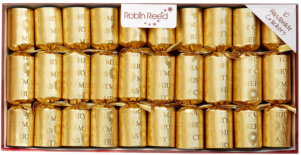 10 X 8.5" English Christmas Crackers By Robin Reed - Gold Christmas Wreath - 420