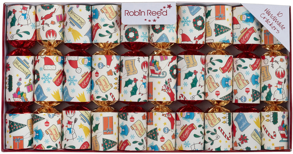 10 x 8.5"  Handmade English Christmas Crackers - Happy Icons by Robin Reed -  42306