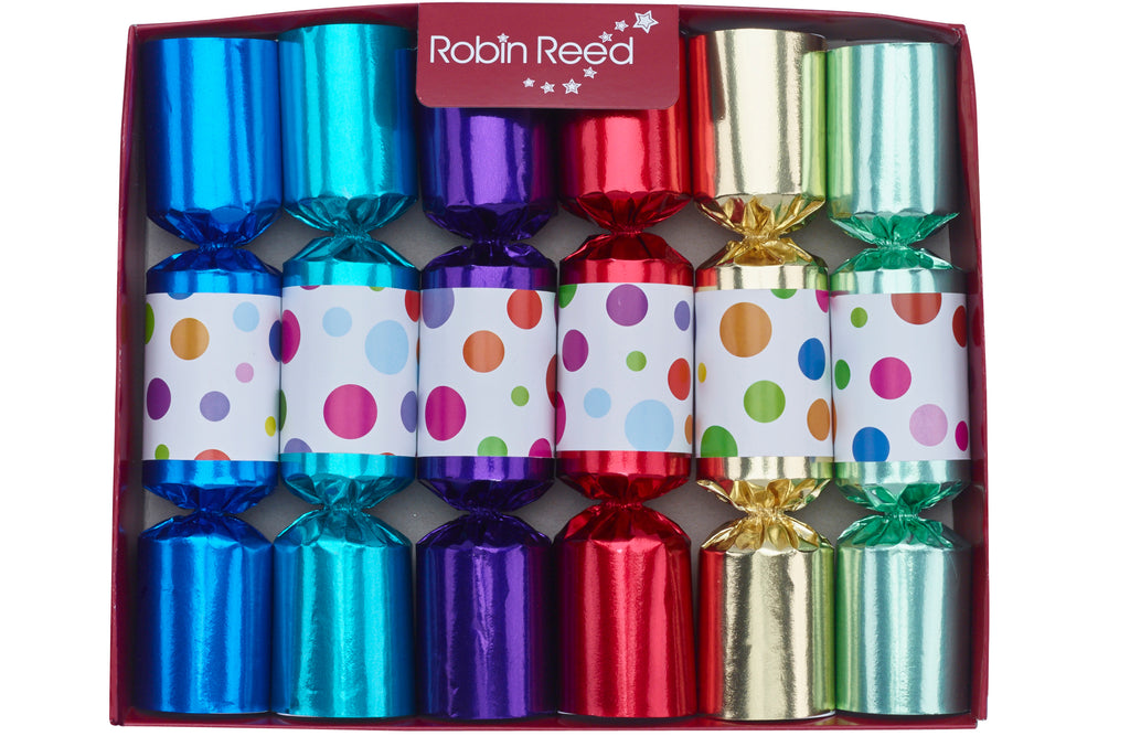 6 x 8.5"  Handmade English Christmas Crackers - Bright foil smarty by Robin Reed -  463