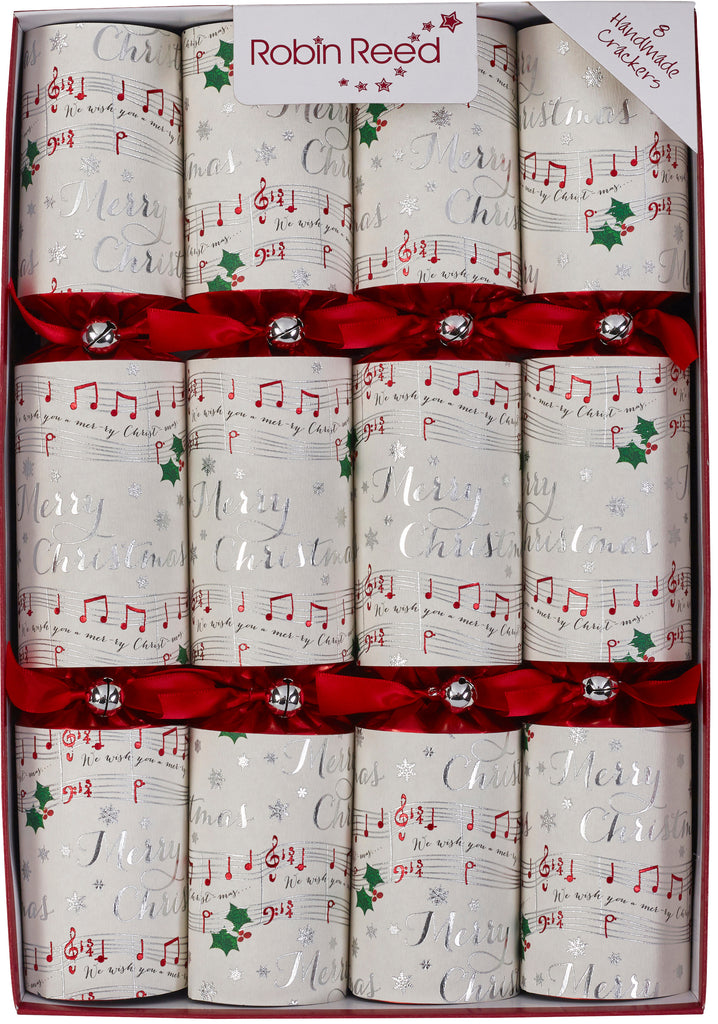 8 X 13" English Christmas Crackers By Robin Reed - with Musical Chime Bars - 71708