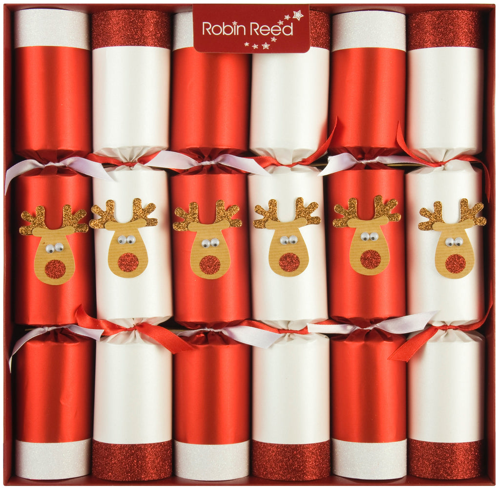 6 x 13" Handmade Christmas Crackers by Robin Reed - Racing Reindeer - 701