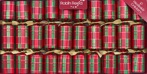 10 X 8.5" Handmade English Christmas Crackers By Robin Reed - Traditional Plaid - 41205