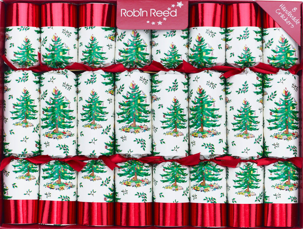 8 X 10" Handmade English Christmas Crackers By Robin Reed - SPODE TREE - 531 - with musical whistles