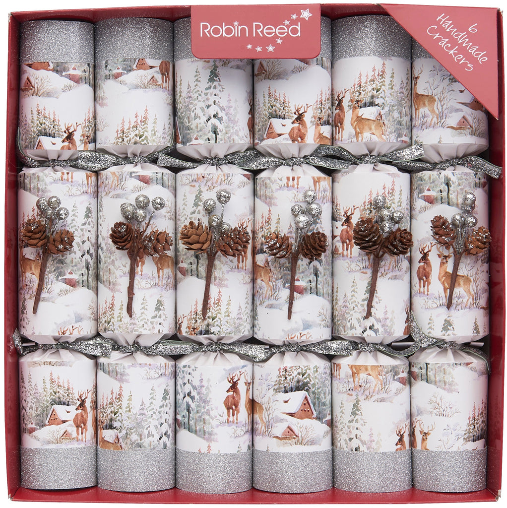 6 x 12" handmade English Christmas Crackers by Robin Reed - Aspen Deer - 6042