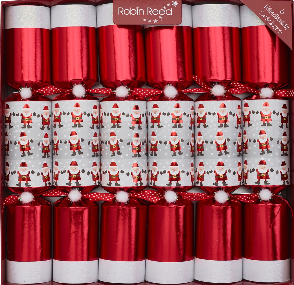 6 x 13" Handmade Christmas Crackers by Robin Reed - Racing Santa - 71904
